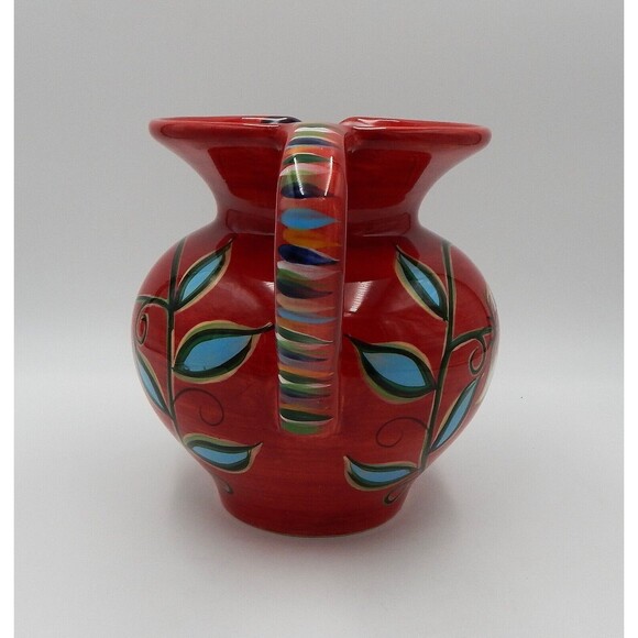 Southern Living at Home Gail Pittman Bountiful Red Large Pitcher Floral 80 Ounce - Picture 2 of 10